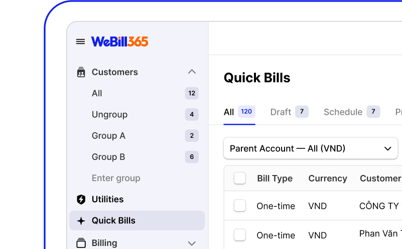 WeBill365 preview on  a PC